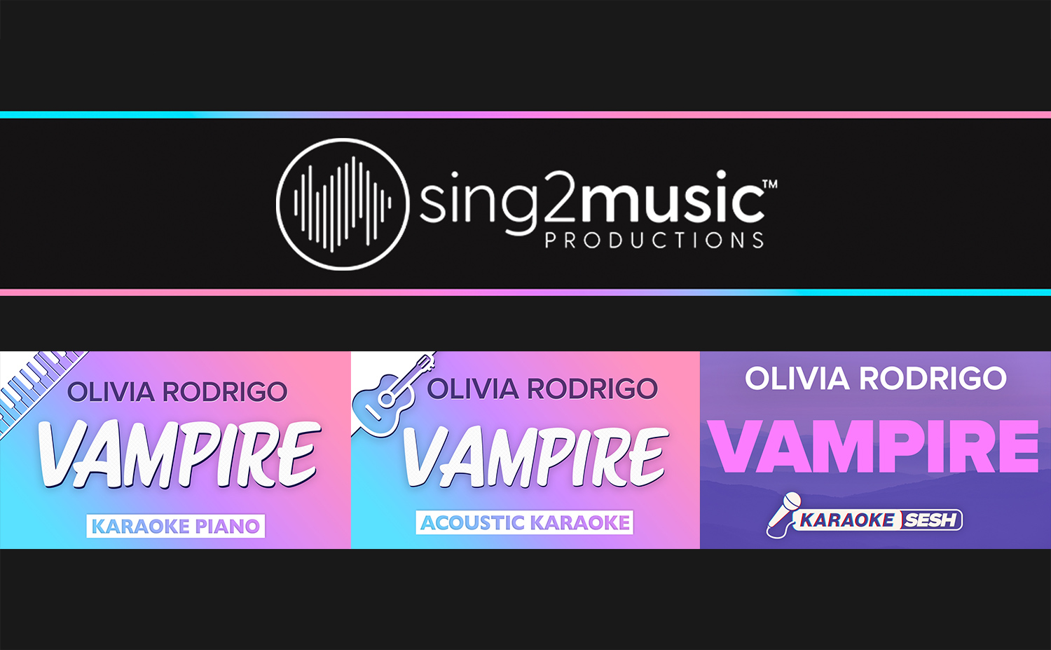 sing2music presents Olivia Rodrigo Vampire karaoke available to sing2 on sing2piano, sing2guitar and Karaoke SESH